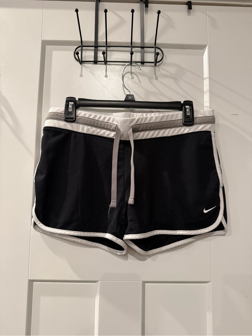 Nike Women's Black Athletic Shorts with White Trim